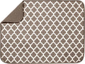 S&T INC. Dish Drying Mat, Tan Trellis | Absorbent Microfiber, Extra Large by STINC