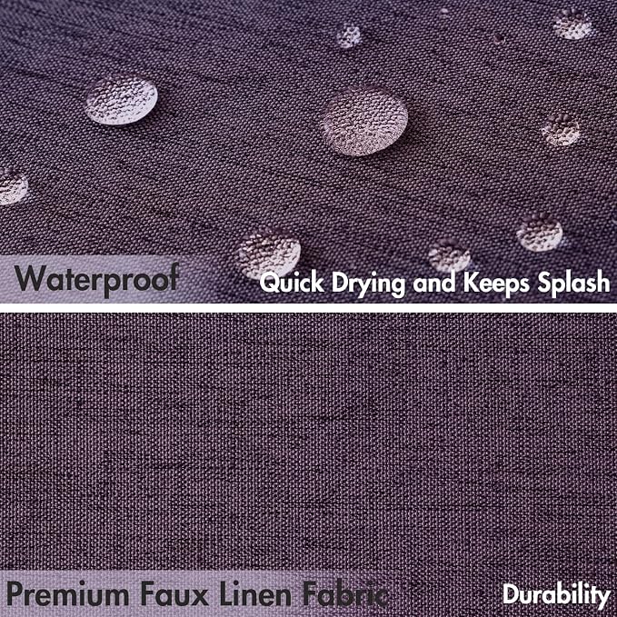 MIULEE 72"x84" Extra Long Scalloped Linen Shower Curtain Purple - Image 4