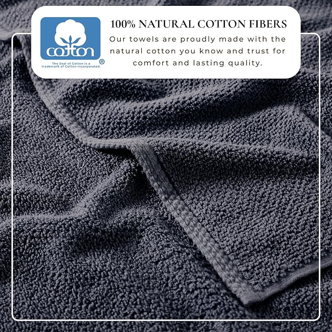 Great Bay Home 100% Cotton 12-Pack 13x13 Wash Cloth - Image 3
