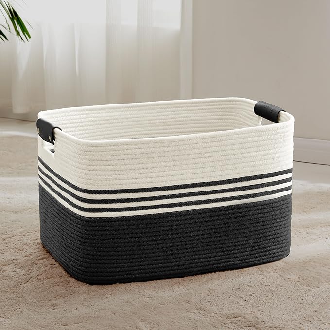 72L Large Woven Laundry Basket Hamper by SunNewt