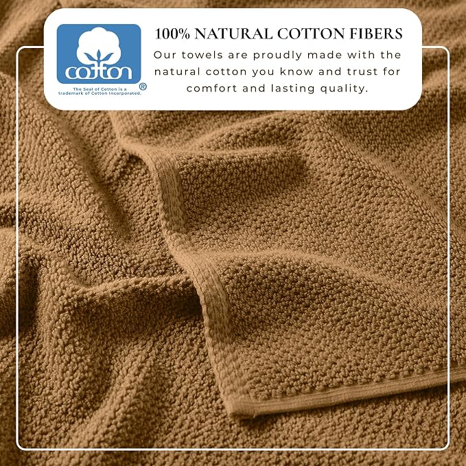Great Bay Home 100% Cotton Oversized 2 Pack 68x35 Extra Large Towel Set - Image 3
