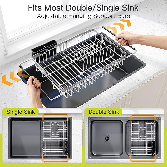 JASIWAY Expandable Dish Drying Rack Over the Sink - Image 3