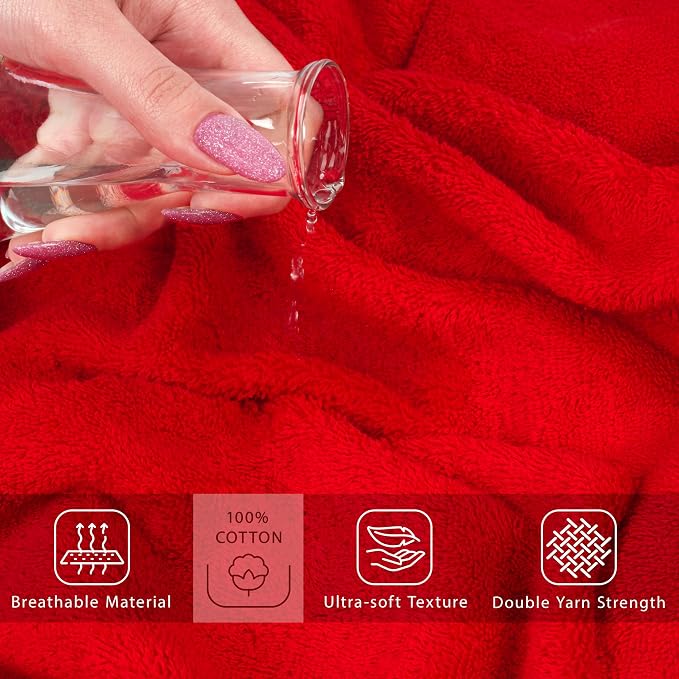 Cotton Paradise 100% Cotton Turkish Towel, Soft Absorbent Quick Dry, 40x80 - Image 4