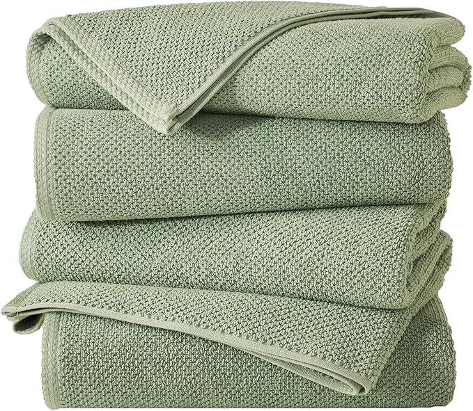 Great Bay Home 100% Cotton 4 Pack 54x27 Bath Towel Set by GreatBayHome
