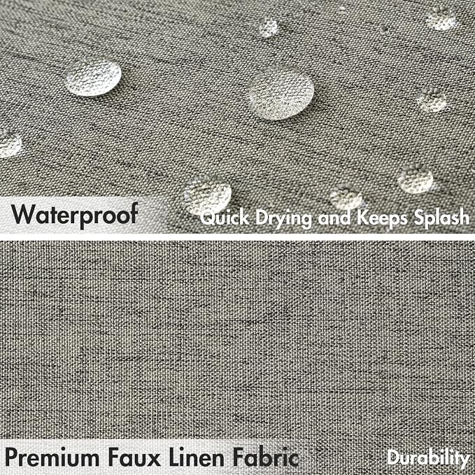MIULEE 72"x84" Extra Long Scalloped Linen Shower Curtain Grey - Image 4