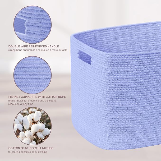 60L Woven Laundry Basket Hamper - Image 6