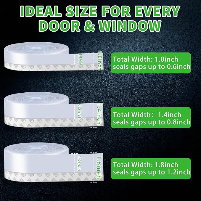 Weather Stripping Door Seal 33ft Flexible Silicone, Strong Adhesive, Seals - Image 6