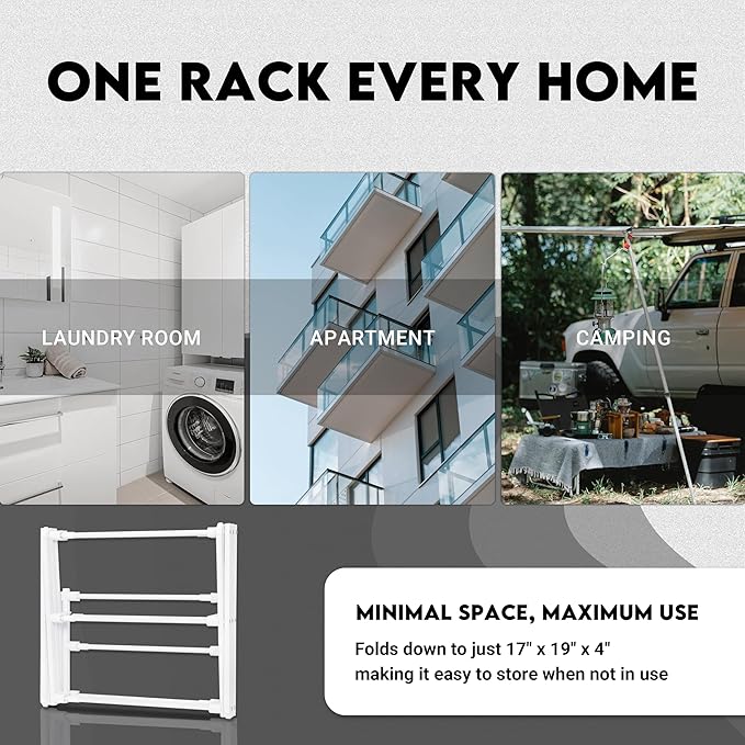ZOES HOMEWARE 2026 Enhanced Clothes Drying Rack | Foldable Drying Rack Clothing - Image 4