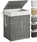 SONGMICS Laundry Hamper with Lid, 23.8 Gal Synthetic Rattan by Unknown