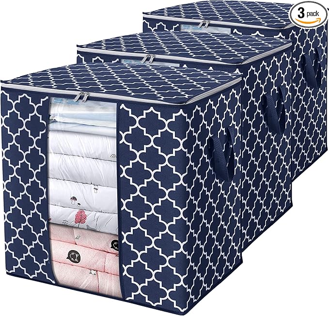 Storage Bags 3 Pack 100L Clothes Organization and Storage Containers | Large by WiseLife