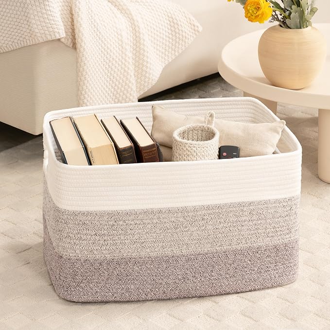 60L Woven Laundry Basket Hamper - Image 7