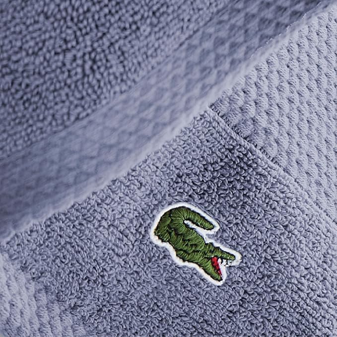 Lacoste Heritage 100% Supima Cotton Bath Sheet 35" x 70", Light Denim | Highly - Image 3