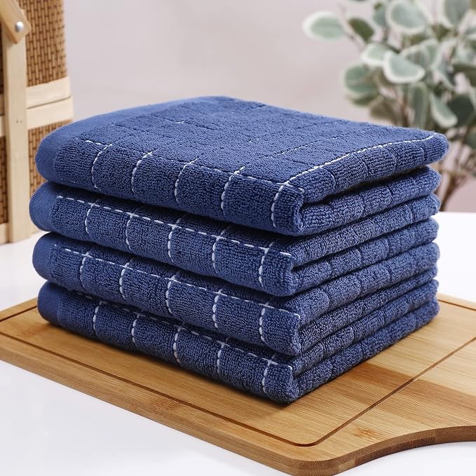 Homaxy 100% Cotton Terry Kitchen Towels, 12 Pack, Suitable - Image 8