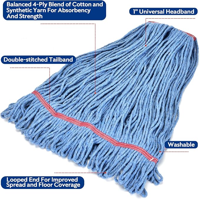 Matthew Cleaning 20oz Heavy Duty Mop Head Commercial Replacement - Image 3