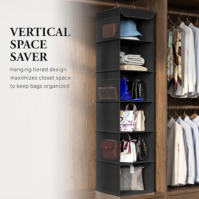 Simple Houseware 6 Shelf Hanging Closet Organizer, Top Support Metal Frame - Image 7