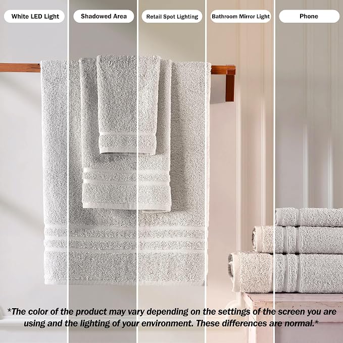 Hawmam Linen Ice Silver 6 Piece Bath Towels Set - Image 3