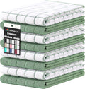 Homaxy Large Premium Cotton Kitchen Towels 16"x 28", 8 Pack, Grass Green by Homaxy