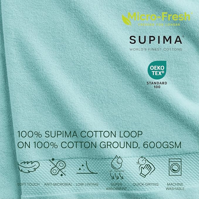 Lacoste Heritage 100% Supima Cotton Wash Cloth 13" x 13", Mint | Highly - Image 3