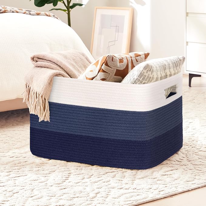 86L Large Woven Laundry Basket Hamper - Image 4