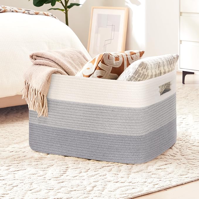 72L Large Woven Laundry Basket Hamper - Image 4