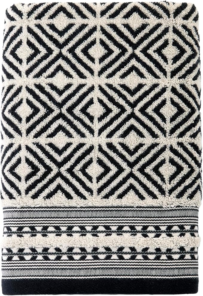SKL Home Diamond Grid Bath Towel, Premium 100% Cotton by SKLHomebySaturdayKnightLtd