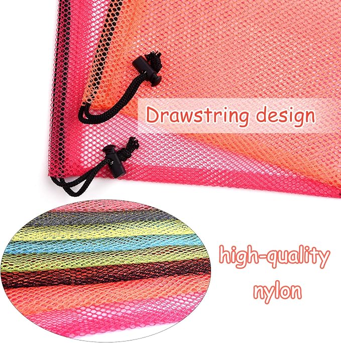 KUUQA 15 Pcs Mesh Drawstring Bag, 9 Colors - Image 3