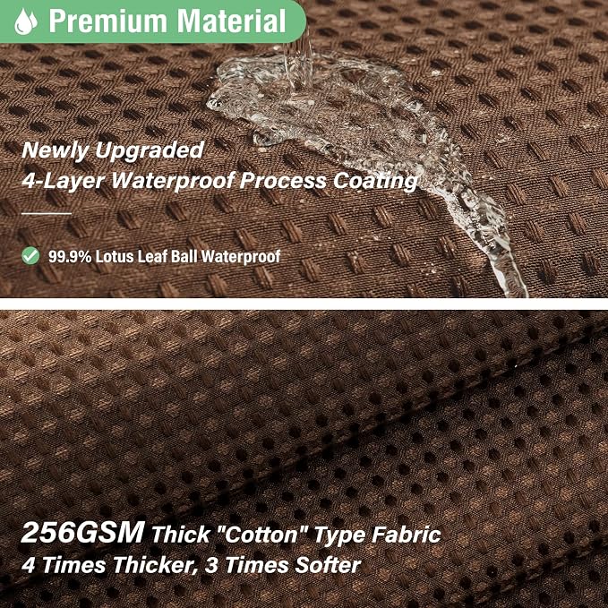Dynamene Extra Wide Waffle Shower Curtain 256 GSM Fabric 84x72 Brown - Image 5