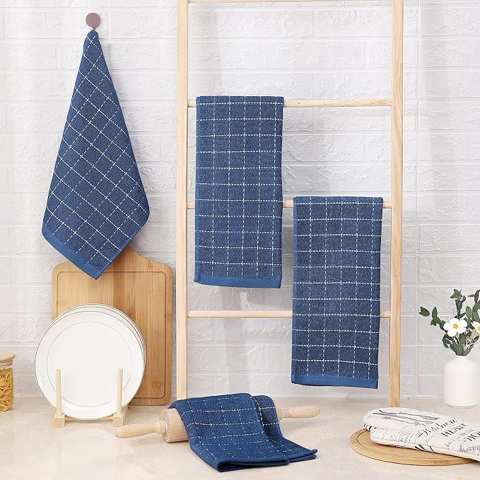 Homaxy 100% Cotton Terry Kitchen Towels, 12 Pack, Suitable - Image 7