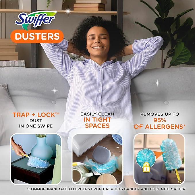 Swiffer Dusters Starter Kit, Kit Includes 1 Handle and 5 Dusters - Image 2