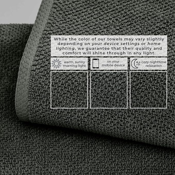 Great Bay Home 100% Cotton 4 Pack 54x27 Bath Towel Set - Image 5