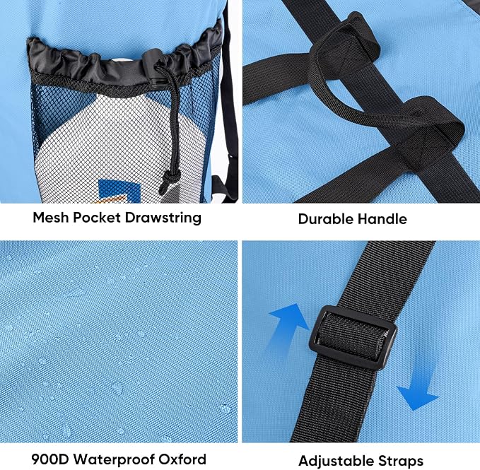 BALEINE 120L Laundry Bag Backpack, 900D Oxford Fabric Large Travel Laundry Bags - Image 5