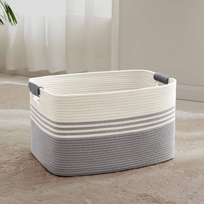 60L Woven Laundry Basket Hamper by SunNewt