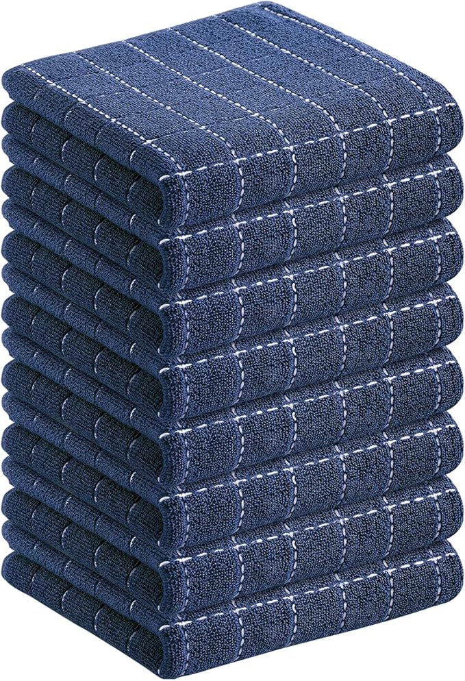 Homaxy 100% Cotton Terry Kitchen Towels, 8 Pack by Homaxy