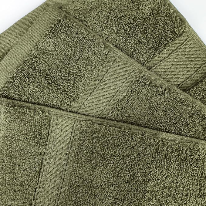 Superior Egyptian Cotton 800 GSM Plush Absorbent, 9 Piece Set, Forest Green | - Image 5
