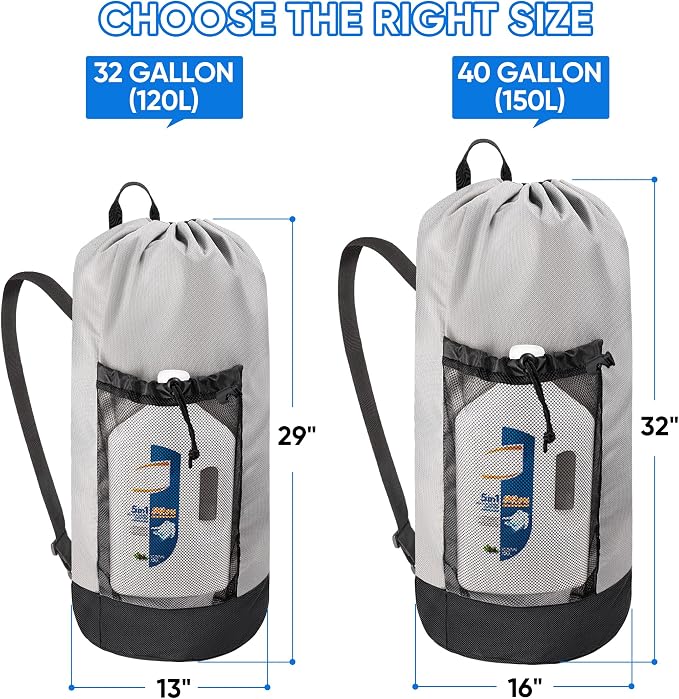 BALEINE 150L Laundry Bag Backpack, 900D Oxford Fabric Large Travel Laundry Bags - Image 3