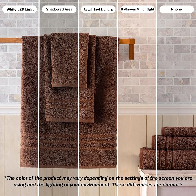 Hawmam Linen Brown Bath Towels 4 Pack Soft and Absorbent - Image 3