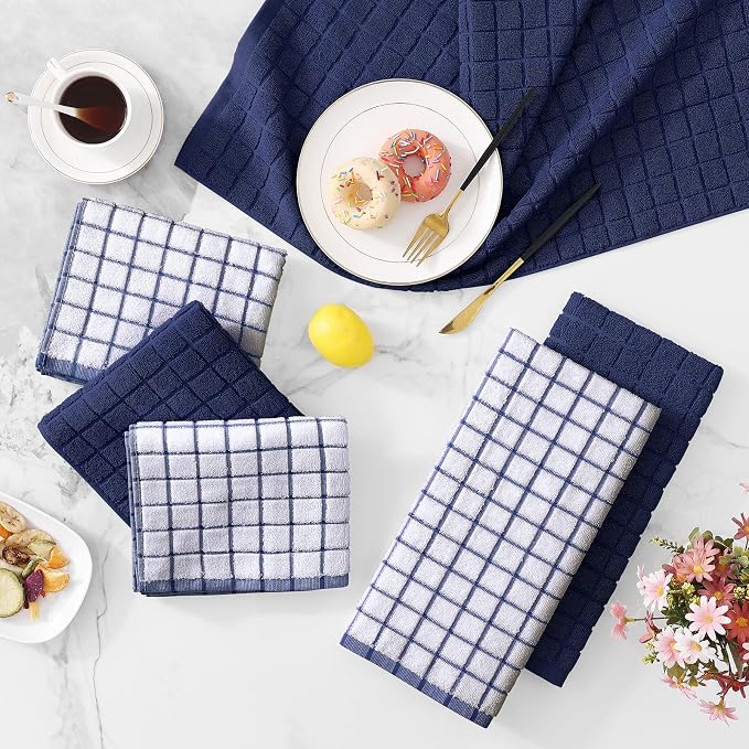 Homaxy Large Premium Cotton Kitchen Towels 16"x 28", 12 Pack, Dusty Blue - Image 9