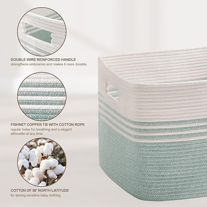 60L Woven Laundry Basket Hamper - Image 5