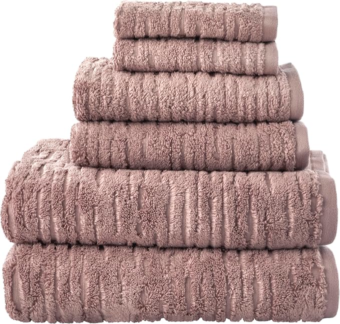SKL Home CloudSoft Bath Towel Set, 100% Cotton Luxury, Clay | 2 Bath towels by SKLHomebySaturdayKnightLtd
