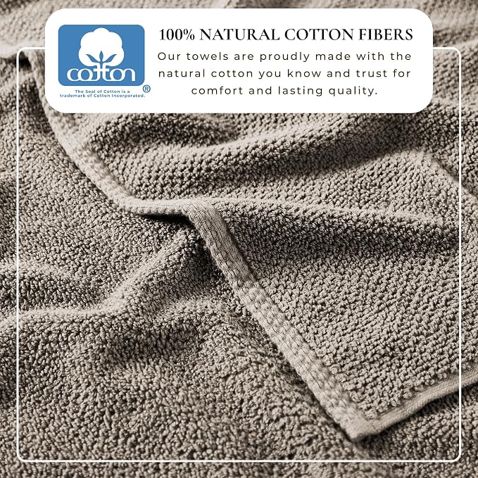 Great Bay Home 100% Cotton 12-Pack 13x13 Wash Cloth - Image 3