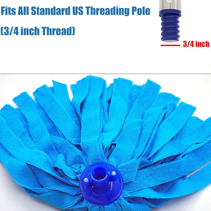 EaseYourDay 3 Pack Microfiber String Mop Head Refills, Standard US Thread - Image 4