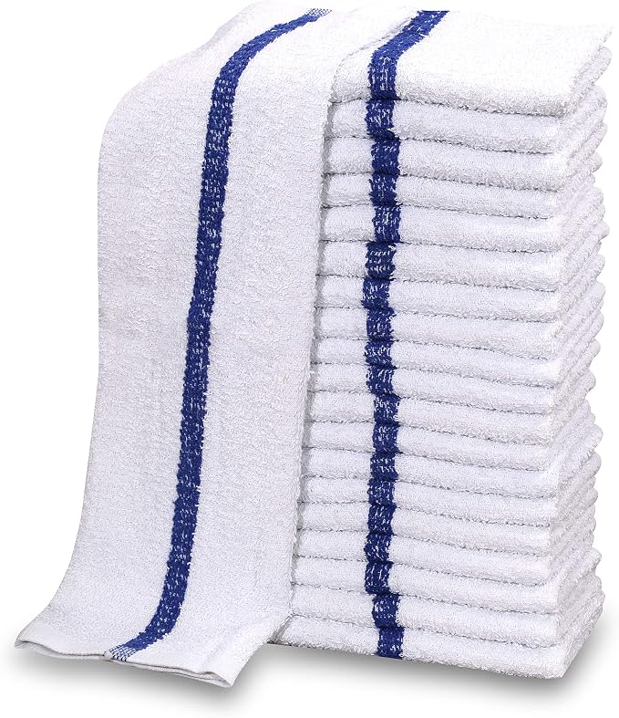 GOLD TEXTILES 60 PC New Cotton Blend White Restaurant Bar Mops Kitchen Towels by GOLDTEXTILES