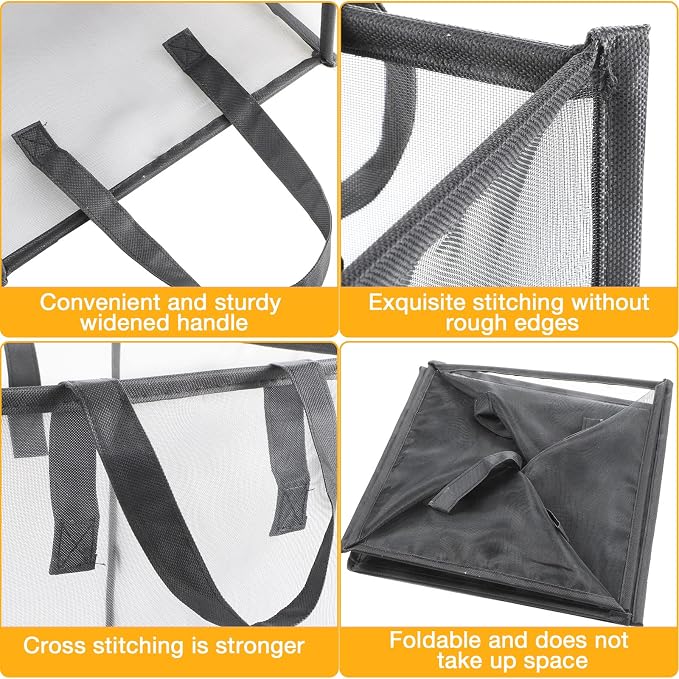 Zopeal 1 Pack Collapsible Mesh Laundry Basket, Single-layer | 13 Inch Square - Image 4