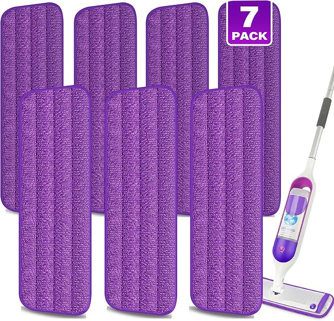 Washable Reusable Mop Pads for Swiffer PowerMop: Wet Mops Refills 7 Pack by MEXERRIS