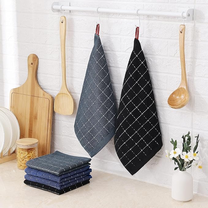 Homaxy 100% Cotton Terry Kitchen Dish Cloths, 8 Pack, Suitable - Image 6