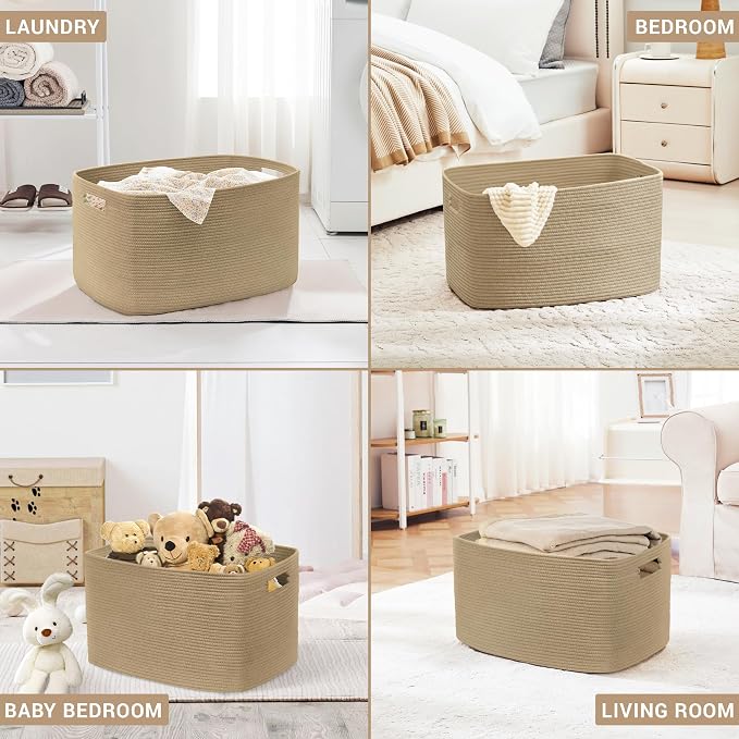 72L Large Woven Laundry Basket Hamper - Image 5