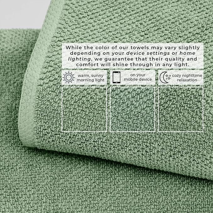 Great Bay Home 100% Cotton Oversized 2 Pack 68x35 Extra Large Towel Set - Image 5