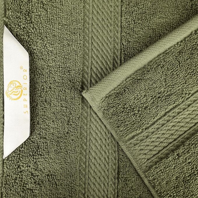 Superior Egyptian Cotton 800 GSM Plush Absorbent, 9 Piece Set, Forest Green | - Image 6