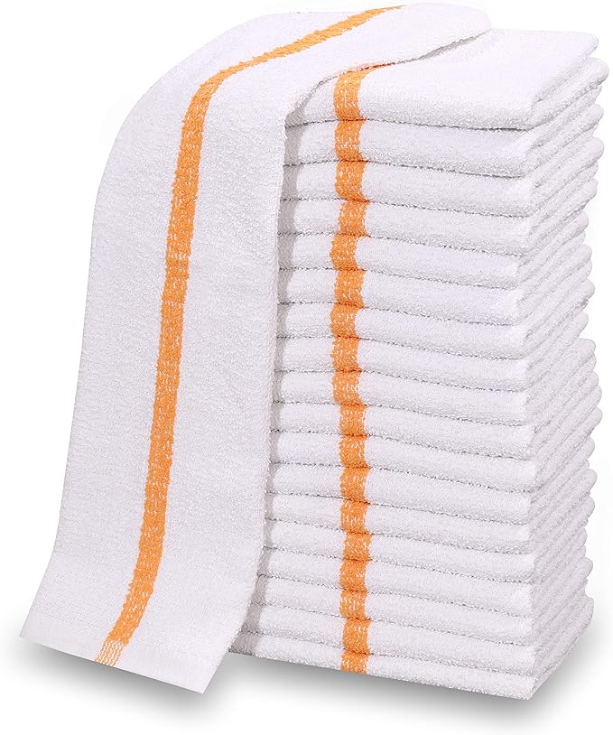 New Cotton Blend White Restaurant Bar Mops Kitchen Towels by GOLDTEXTILES
