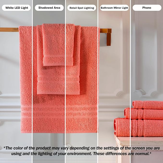 Hawmam Linen Coral Orange Hand Towels 4 Pack Turkish Cotton Premium Quality - Image 3